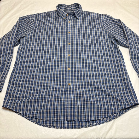 Arrow Blue Plaid Long Sleeve Button Down Dress Shirt Men’s Large - Picture 1 of 7